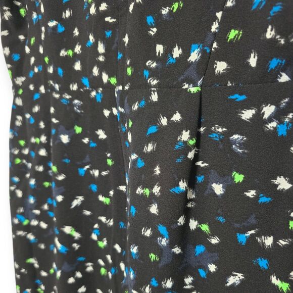 J. Crew Women's Size 8 Faux Wrap-Front Dress in Painted Dots Black Business - Picture 3 of 5